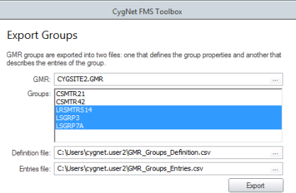 Export Groups